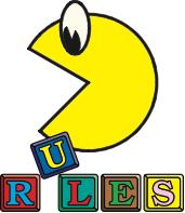 Pacman as an icon for MOVE IT Math™ workshop RULES