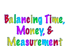 Working with time money measurement on a math balance