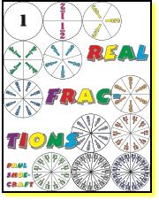 e-Book Real Fractions add subtract multiply divide  fraction circles